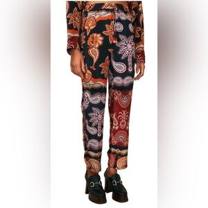 Farm Rio Sweet Mermaids Black Pants S NWT